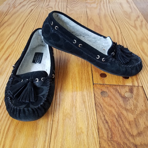 coach moccasins with fur